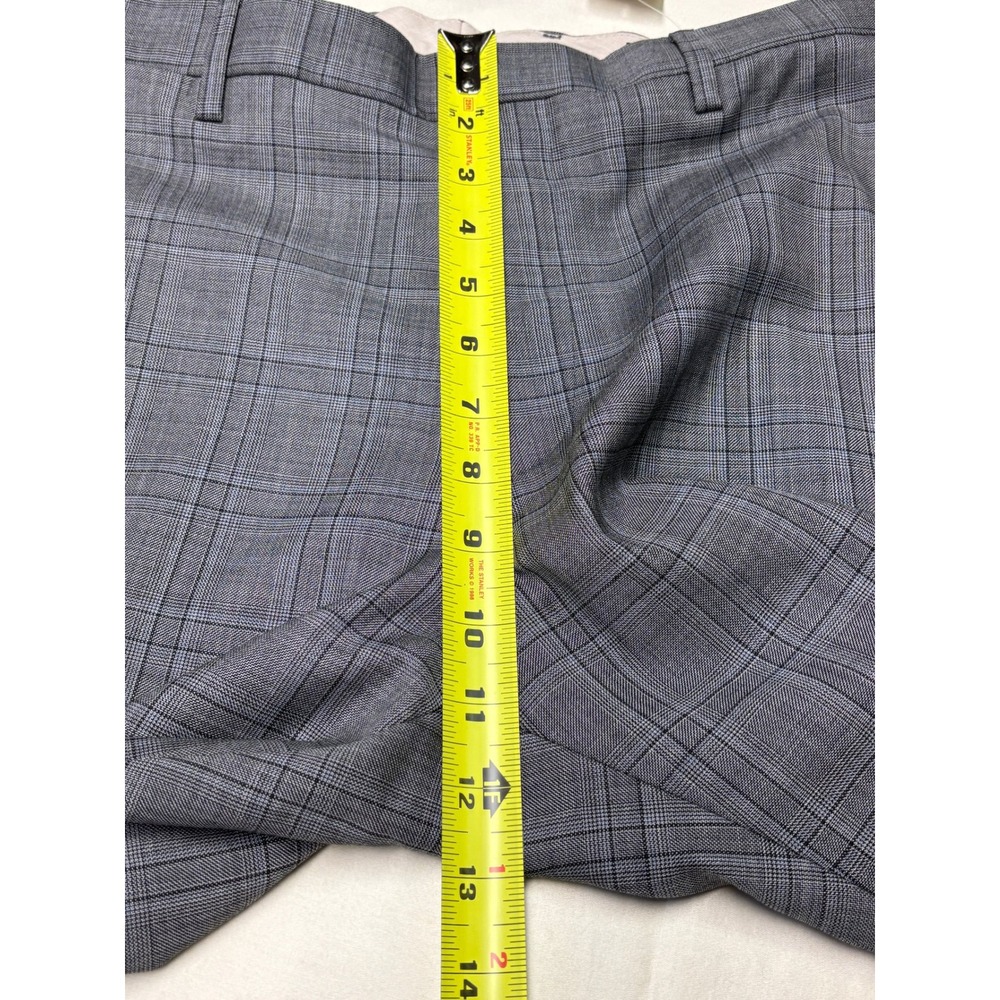 NWT Banana Republic Tailored Slim Fit Plaid‎ Wool Blend Dress Pants 34x32 Gray - Picture 12 of 15